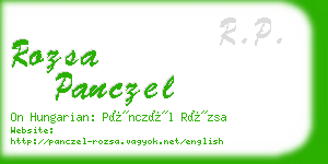 rozsa panczel business card